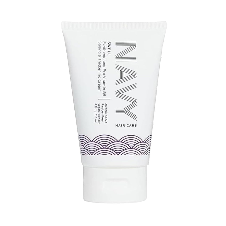 NAVY Swell Thickening Cream bottle with pump for quick, mess-free application.