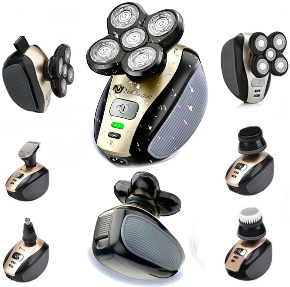 NAWAZJEE wet dry head shaver ideal for shower use and quick touch ups