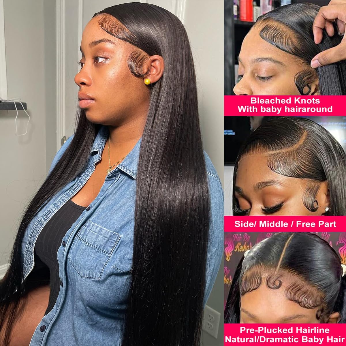 Nawpum pre-plucked natural hairline for quick, realistic styling