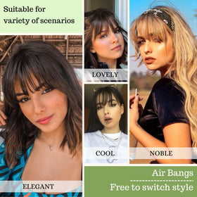 NAYOO bangs color brown black swatches showing authentic color match options.