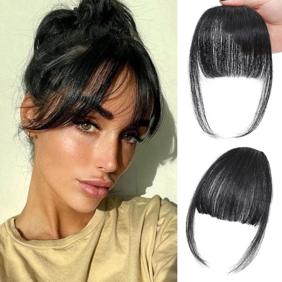 NAYOO bangs clip-on close-up shows wispy fringe for natural daily wear.