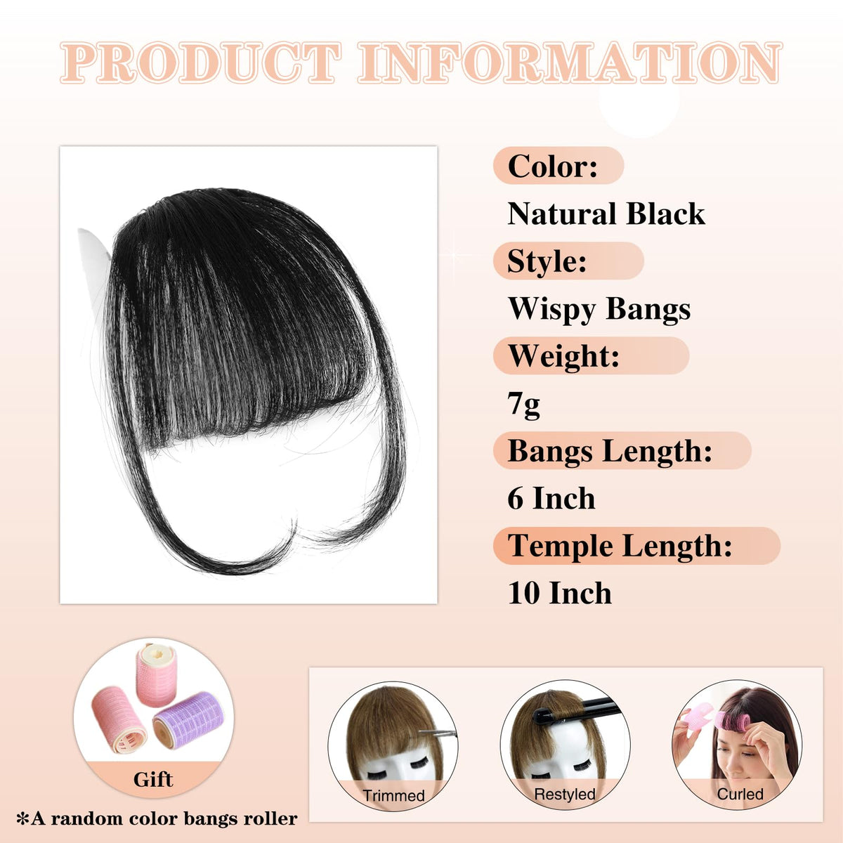 NAYOO bangs face-framing design highlights versatile styling options.