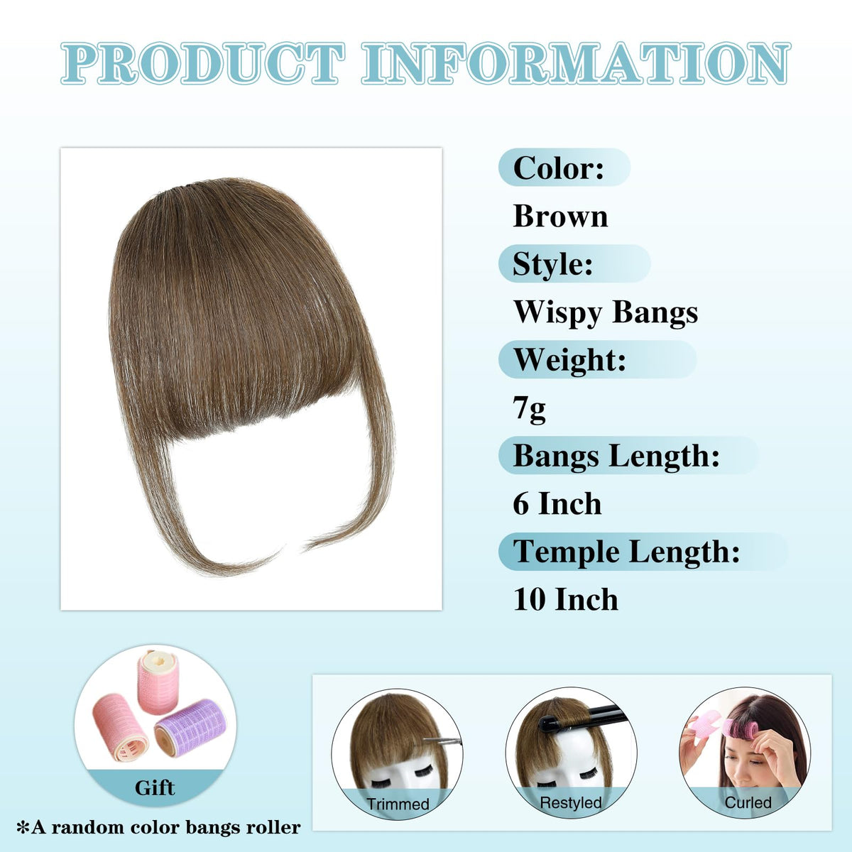 NAYOO Bangs wispy bangs clip for a light, airy fringe that blends with your hair.