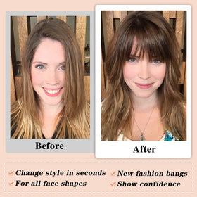 NAYOO bangs temple-clip construction offers discreet attachment.