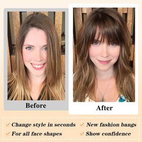 NAYOO clip-in bangs can be curled or straightened for versatile styling.