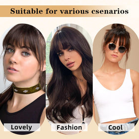 NAYOO clip-in bangs with soft, shiny texture that blends with natural hair.