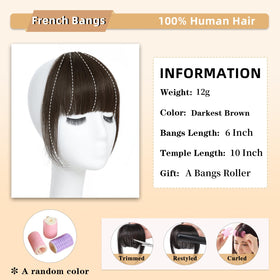 NAYOO clip-in bangs close-up showing temple integration for seamless extension.