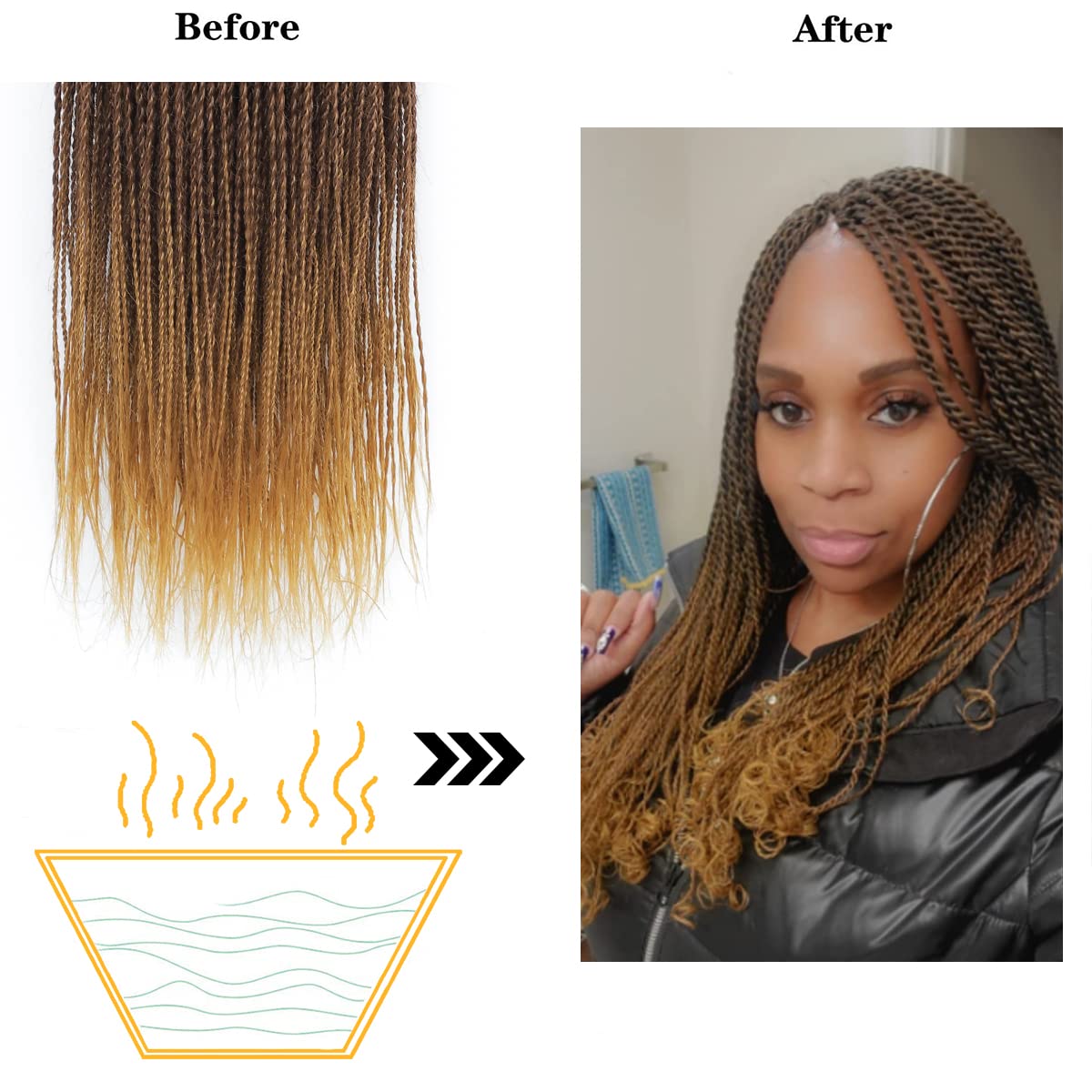 NAYOO ombré crochet twist close-up highlights color depth and fiber texture.