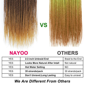 NAYOO ombré crochet twist with loose ends for natural movement.