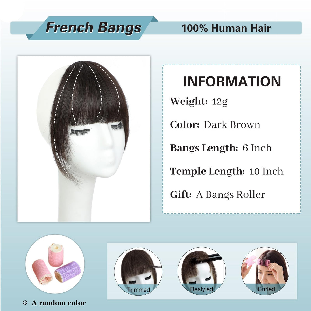 NAYOO French bangs clip-in extensions add instant fullness and daily wear versatility.