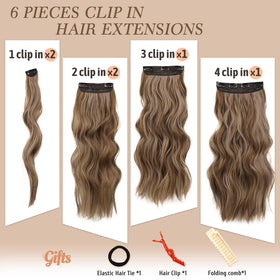 NAYOO hairpieces set 6pcs easy-to-wrap attachment for versatile styling