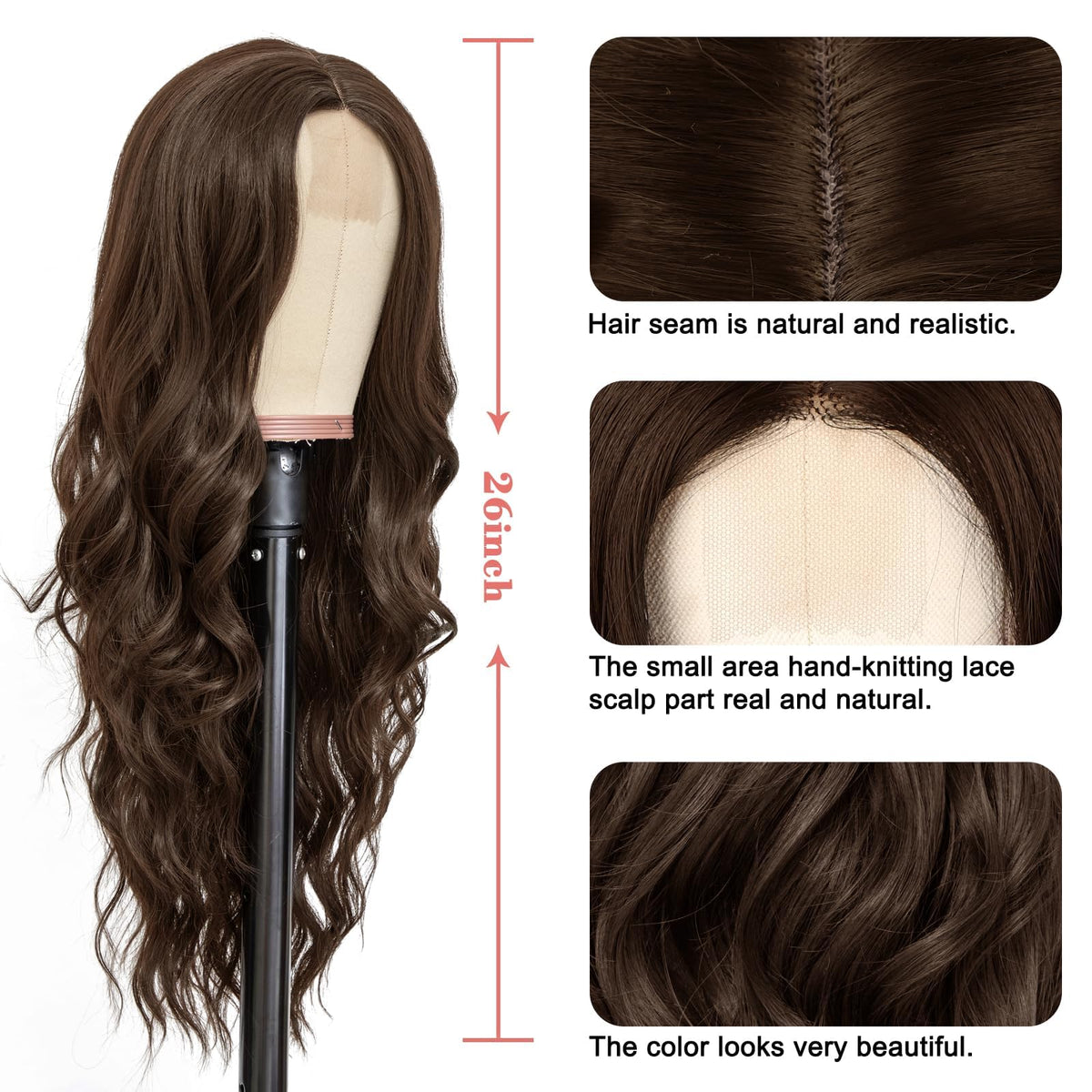 NAYOO heat-resistant synthetic fiber up to 160°C for versatile styling options.