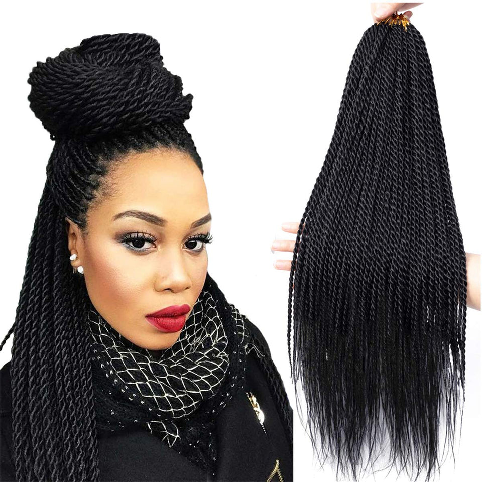 NAYOO Senegalese Twist crochet hair 22 inch with loose ends for natural movement and daily styling