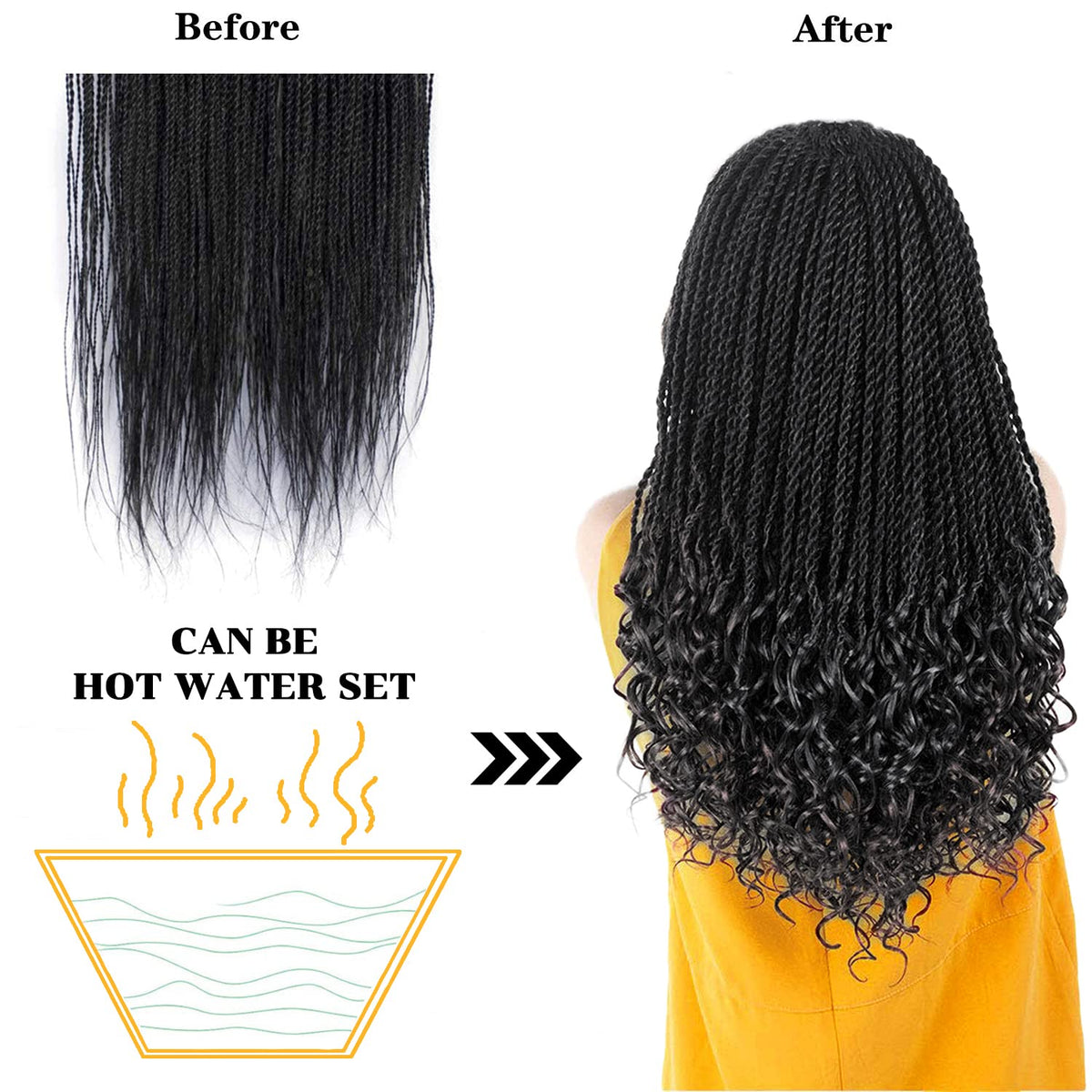 NAYOO Senegalese Twist crochet hair loose-ends detail highlights easy, natural styling with straight ends for realism.
