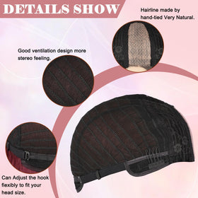 NAYOO wine red long wavy wig hairline detail with natural-looking lace