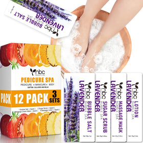 NBC BeautiLab pedicure kit foot soak bubble salt packets for a relaxing at-home spa.