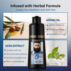 NCEPROHR long-lasting black color coverage on beard and hair