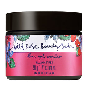 Neal's Yard Remedies Wild Rose Beauty Balm packaging shown for easy daily use