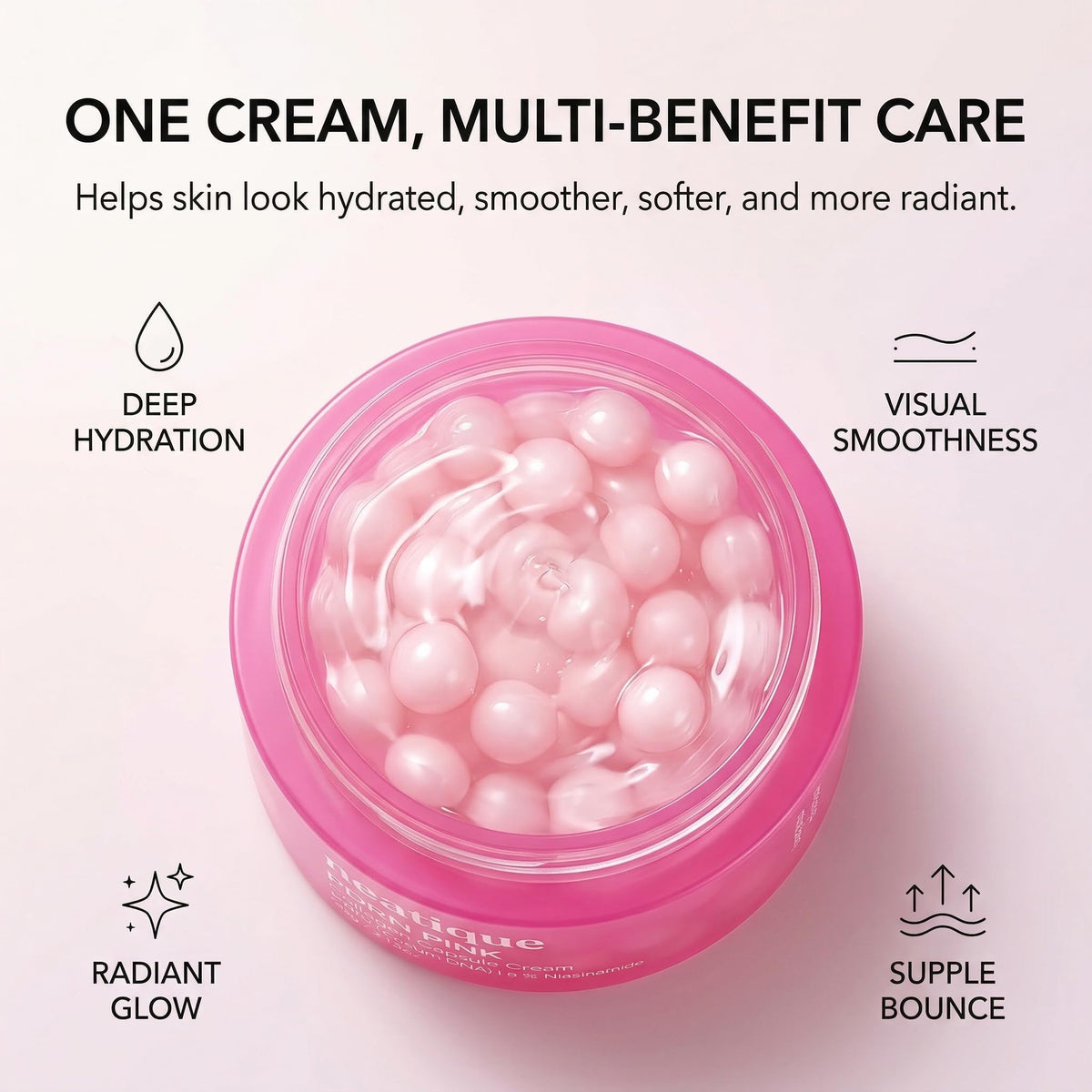 Neatique PDRN Capsule Cream application captures firming and smooth skin appearance.