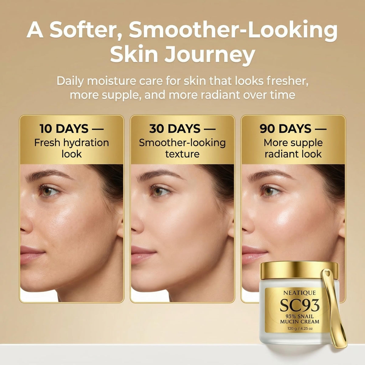 Dispense shot shows easy, mess-free use of Neatique cream