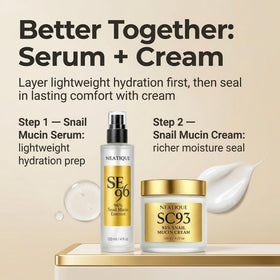 Ingredients panel notes natural, safe snail mucin formula