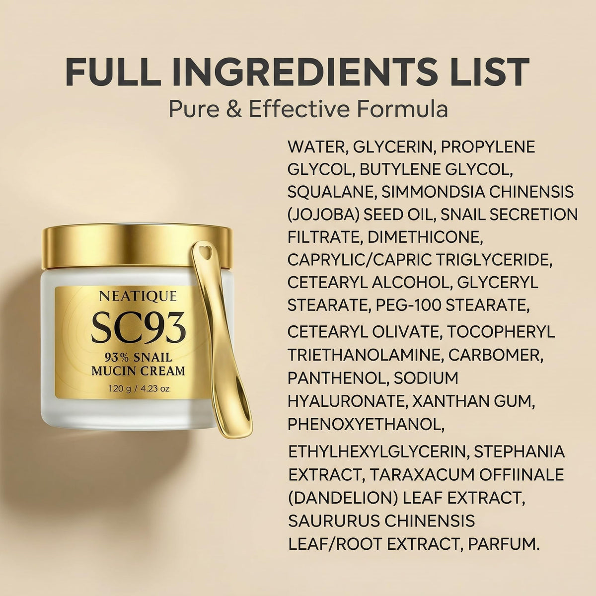 Neatique Snail Mucin Cream on skin illustrating instant hydration