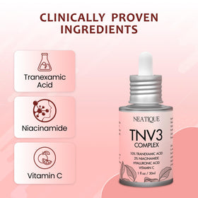 Neatique TNV3 Complex Serum hands applying a small amount to the face.