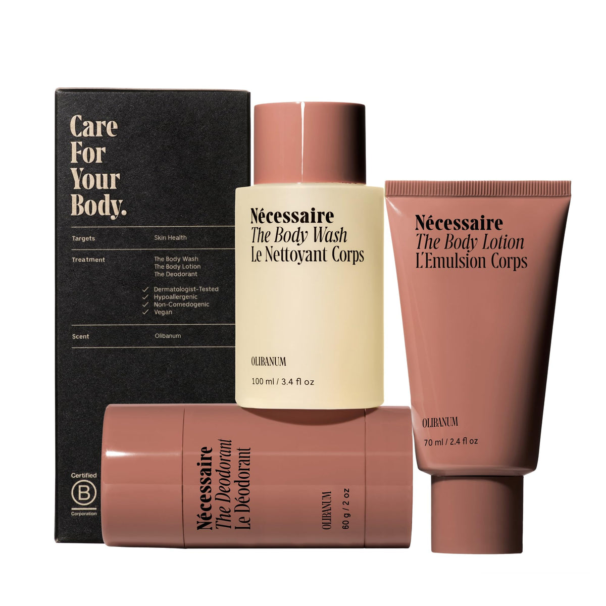 Nécessaire Body Essentials Mini wash bottle for daily cleansing.