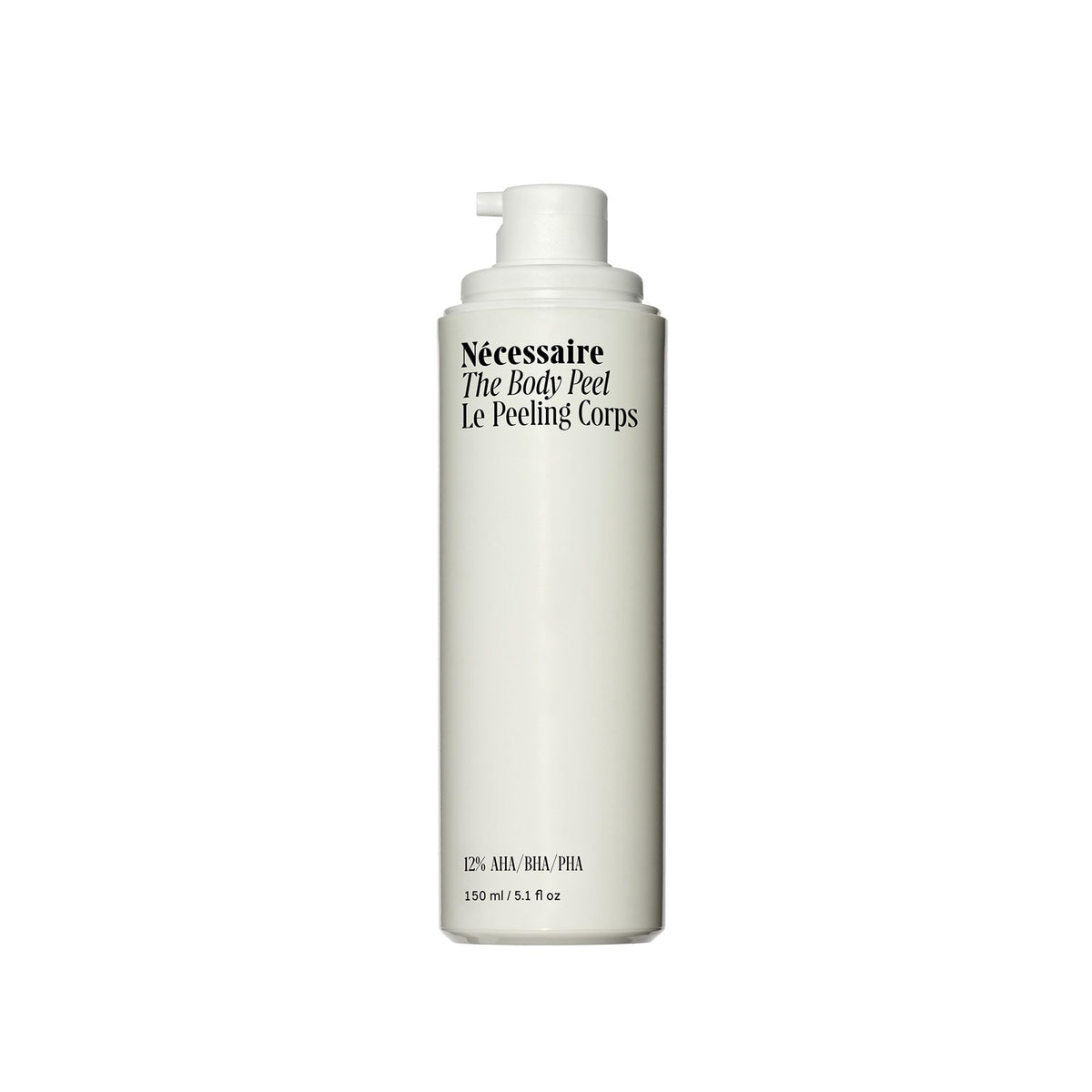 Nécessaire Body Peel bottle close-up for at-home resurfacing routine