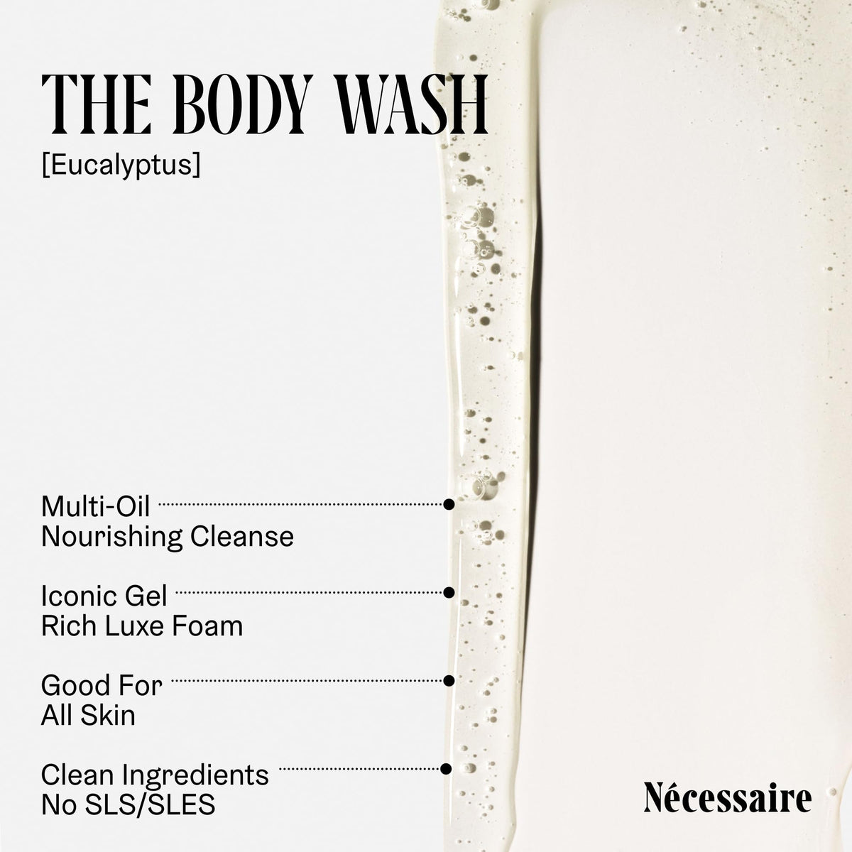 Nécessaire body wash travel-size with Niacinamide nourishes skin during daily showers.