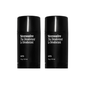 Nécessaire Deodorant Santal bottle front shows aluminum-free daily wear.