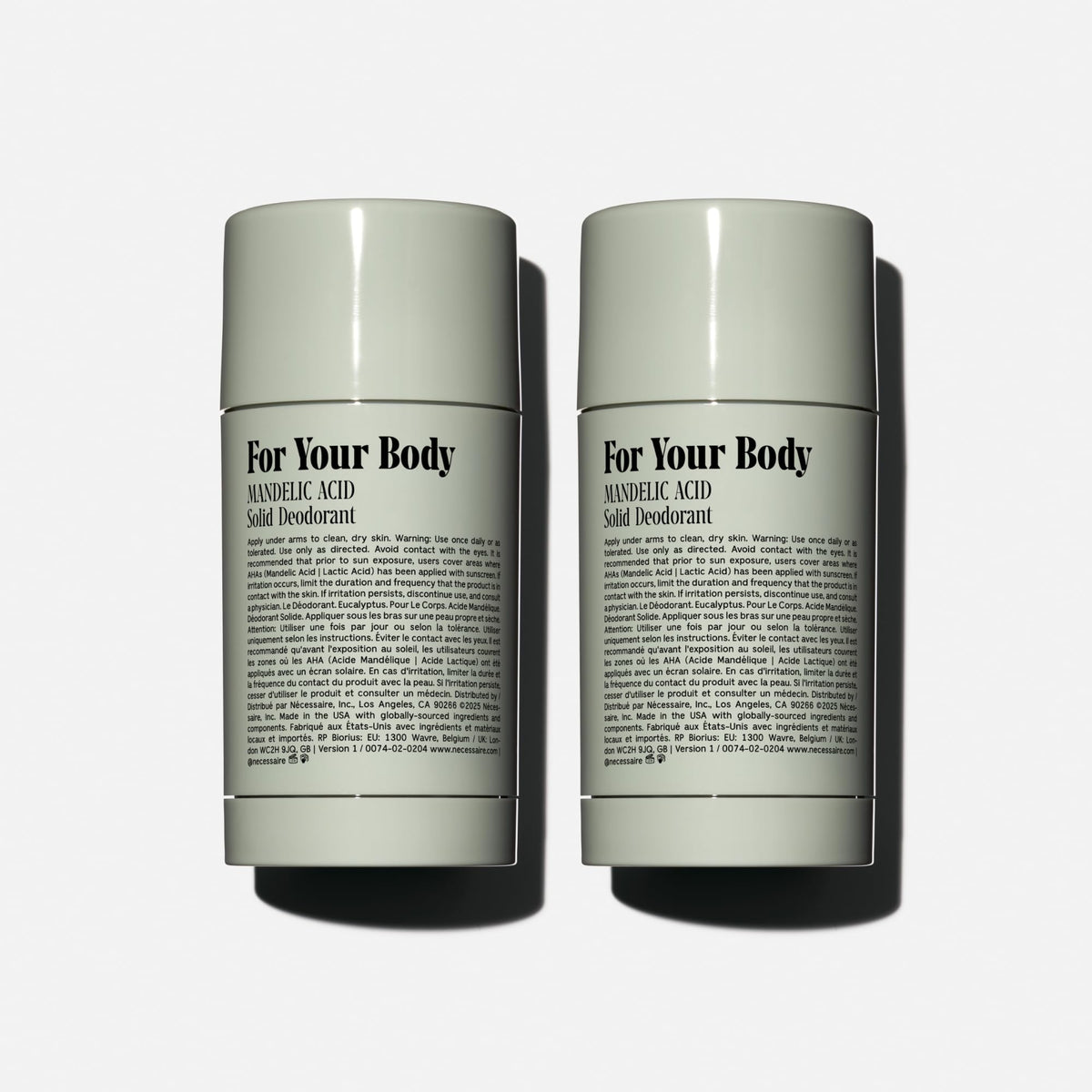 Nécessaire Eucalyptus Deodorant Duo application close-up showing quick refresh on skin.