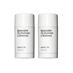 Nécessaire fragrance-free deodorant bottle front with aluminum-free branding.