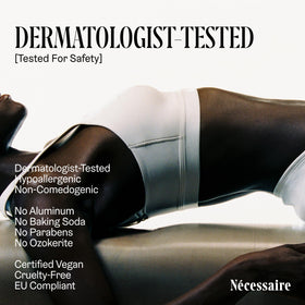Nécessaire fragrance-free deodorant label emphasizes fragrance-free formula.