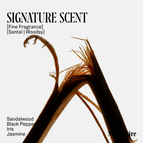 Nécessaire Fragrance notes iris, jasmine and black pepper in product imagery.