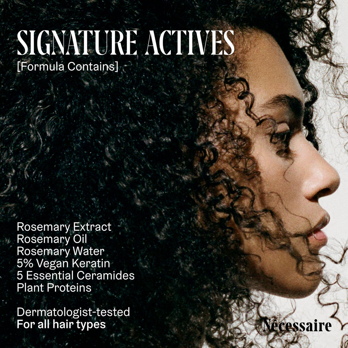 Nécessaire Rosemary Leave-In Mask ingredients highlight rosemary extract benefits.