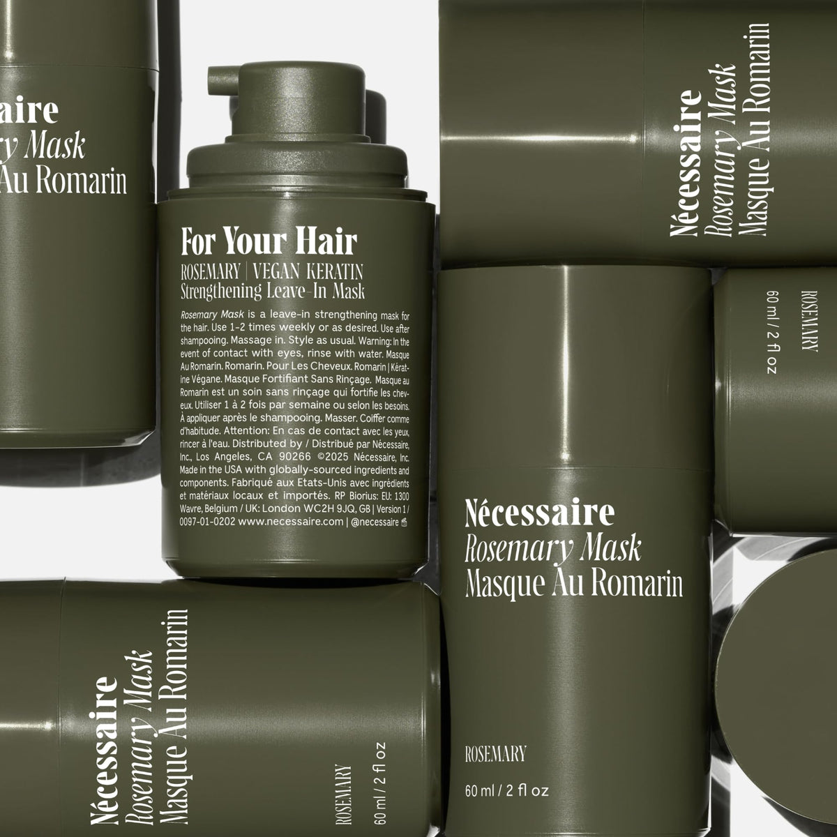 Nécessaire Rosemary Leave-In Mask packaging highlights color-safe formula.