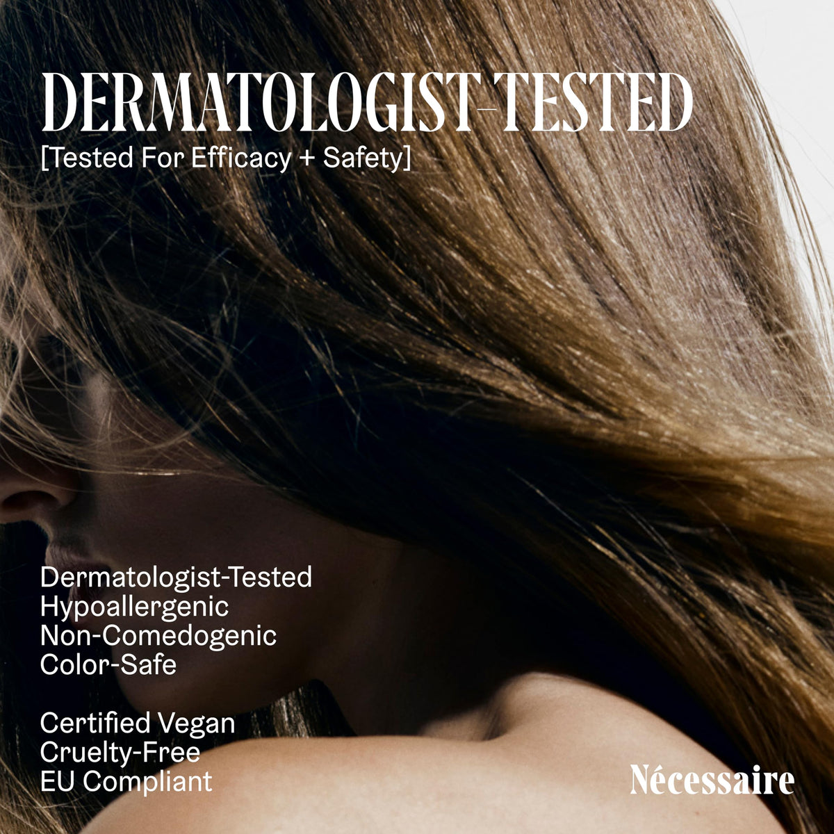 Nécessaire Rosemary Leave-In Mask smoothing action visible on hair.