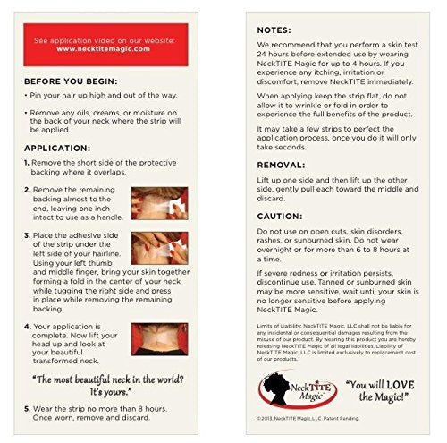 NeckTITE Magic smoothing close-up showing reduced neck wrinkles after application.