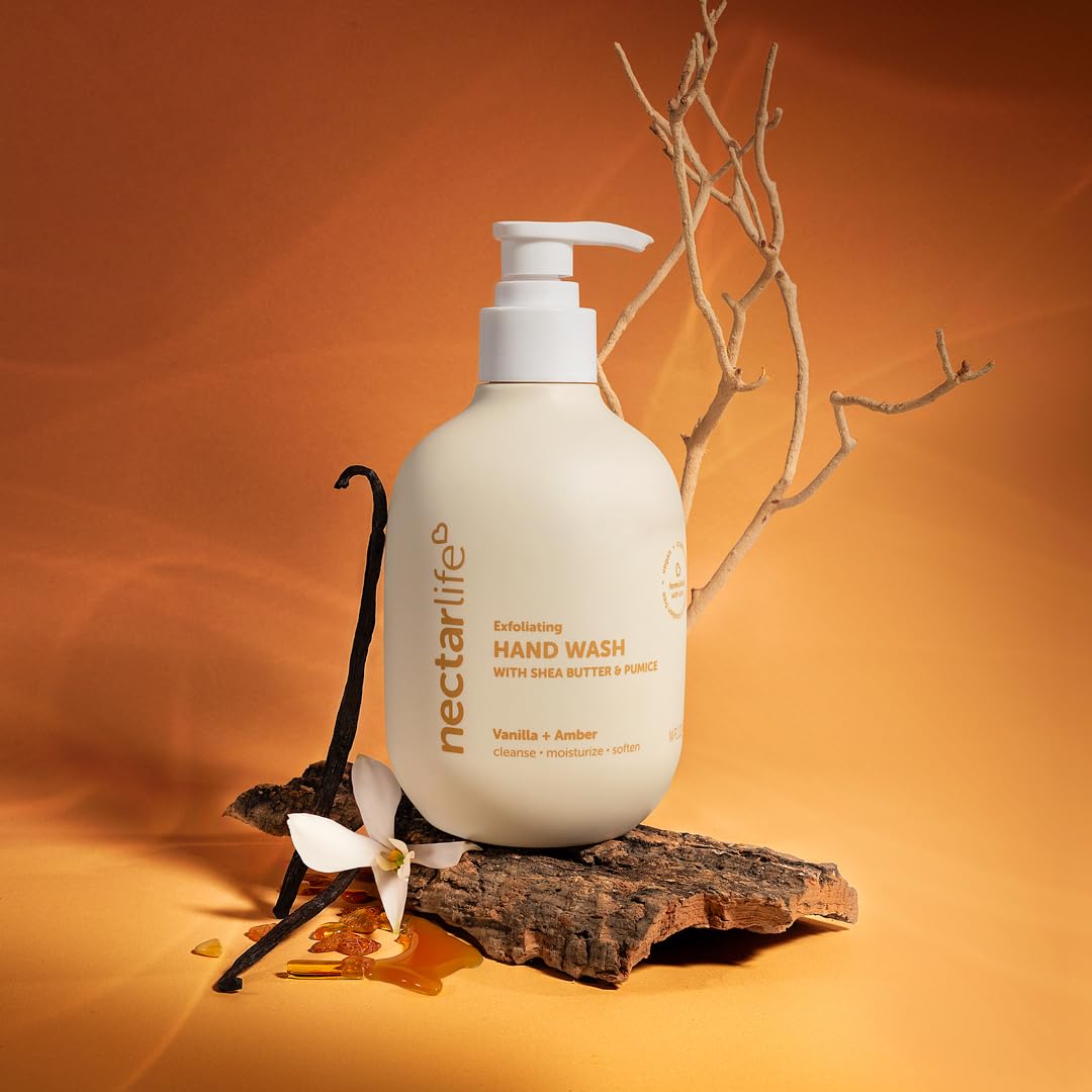 Nectar Life hand wash with fruity vanilla scent for a refreshing cleanse.