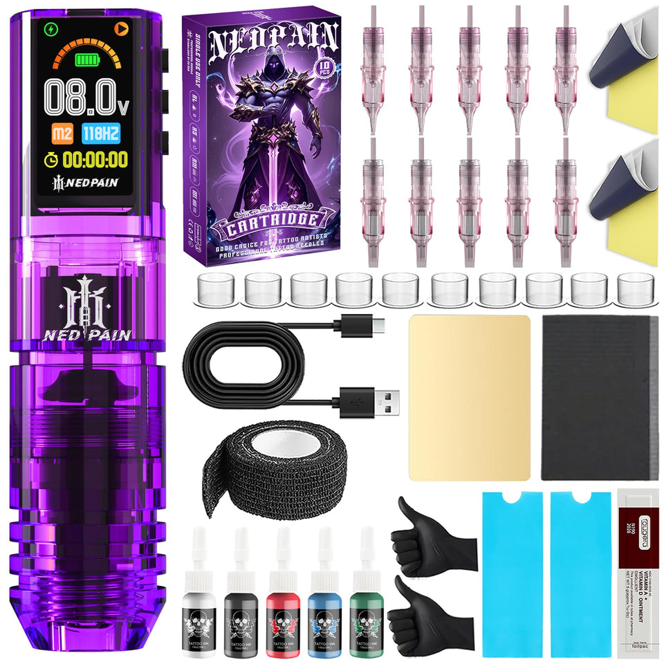 nedpain tattoo machine pen 1.47-inch screen for precise control during sessions