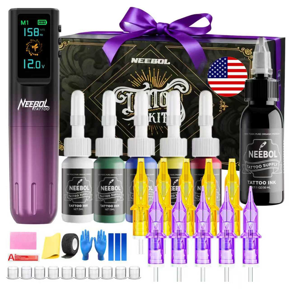 Neebol wireless tattoo pen with color screen offers precise control during sessions.