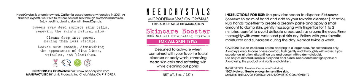 NeedCrystals crystals used safely on skin to minimize blemishes and rough patches
