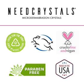 NeedCrystals exfoliating crystals during facial routine for rejuvenated feel
