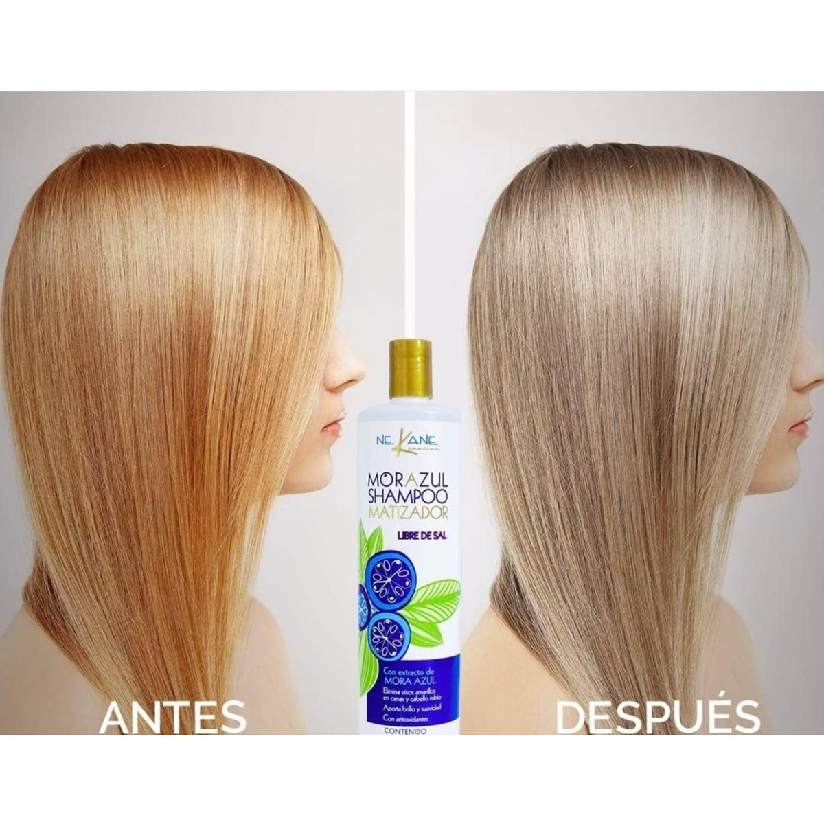Nekane Mora Azul Toning packaging highlighting sulfate-free formula for gentle use
