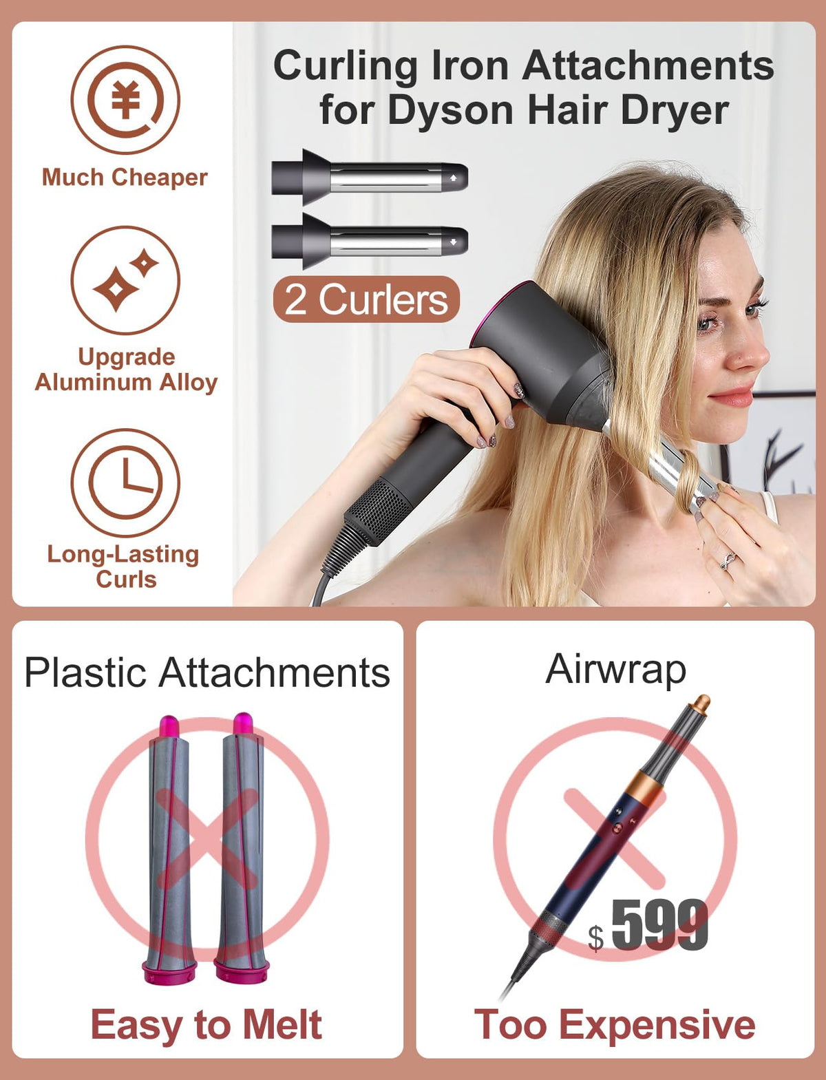 Nekuma dual-direction curling attachments enable quick, hands-free styling with airflow.