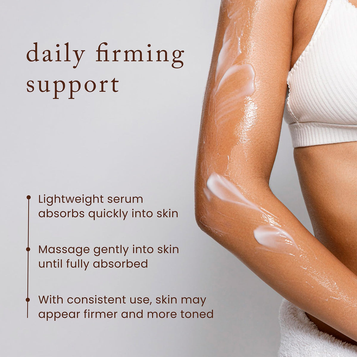 Nemah Firming Body Lotion after-shower use on hydrated skin.