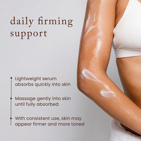 Nemah Firming Body Lotion after-shower use on hydrated skin.