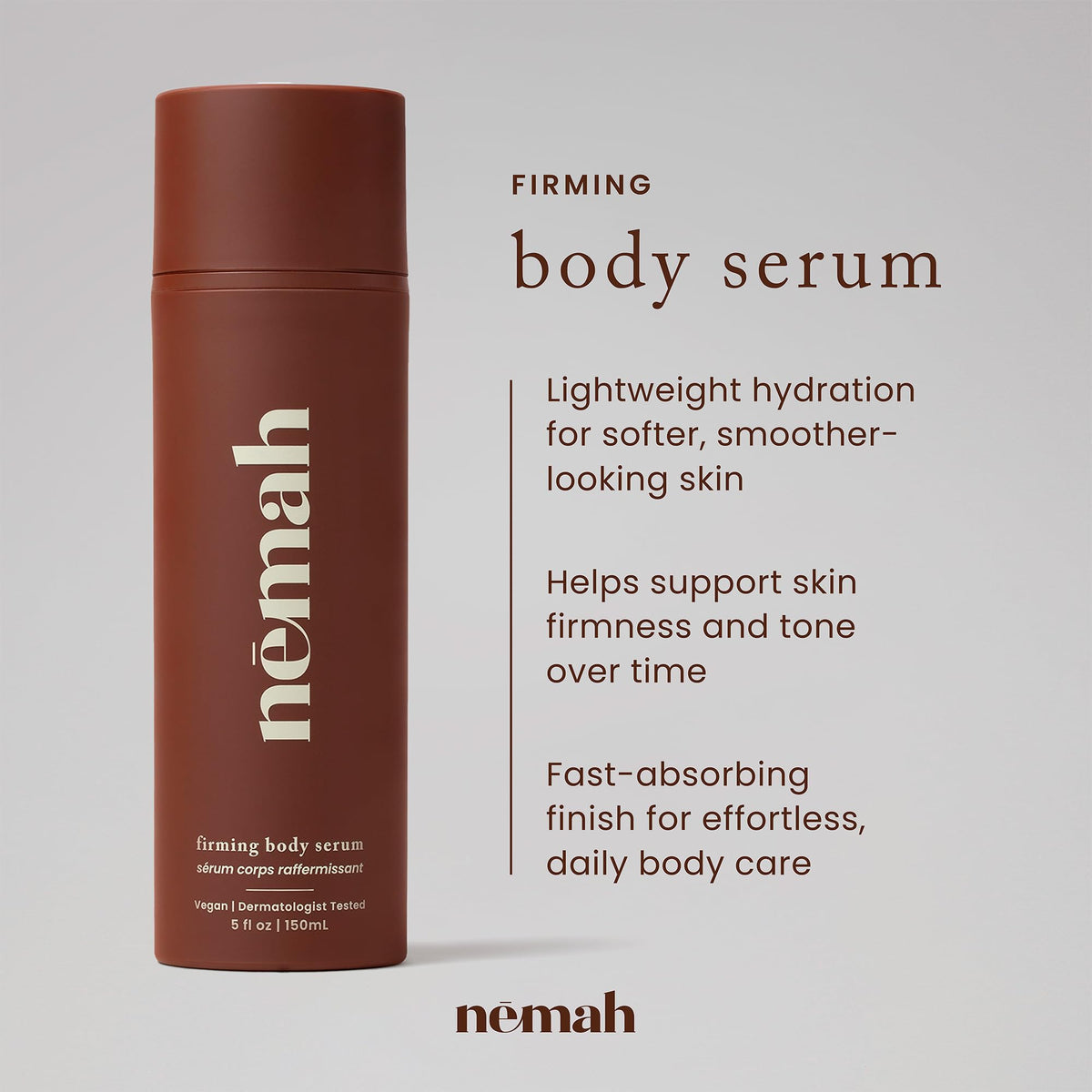 Nemah Firming Body Lotion applied to the arm shows fast-absorbing feel.