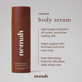 Nemah Firming Body Lotion applied to the arm shows fast-absorbing feel.